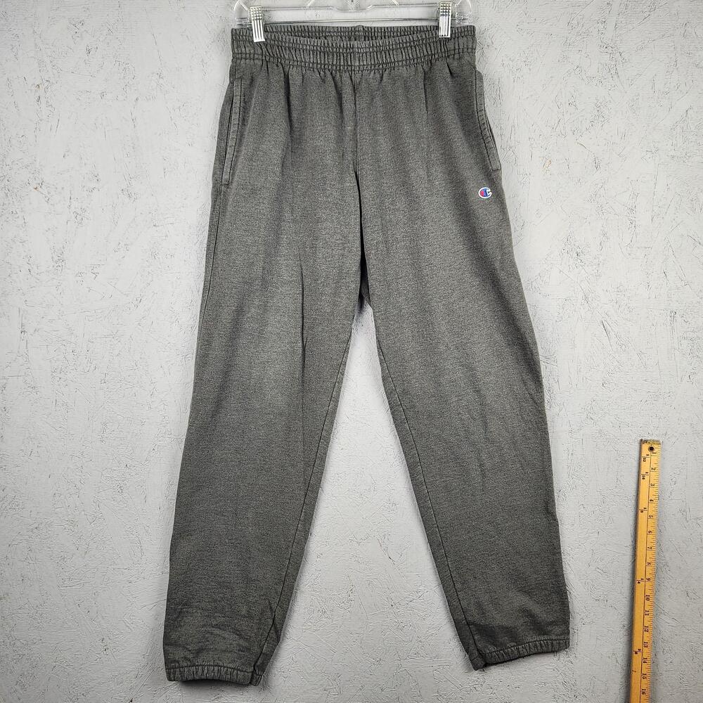 Champion Sweatpants Mens Medium Gray Fleece Joggers Pockets Gym Workout Casual